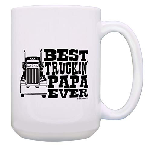 Papa Mug Best Truckin' Papa Birthday Gifts Best Papa Cup Papa Presents 15-oz Coffee Mug White