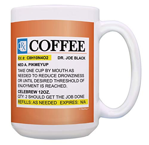 Funny RX Mug Celebrew Coffee Humor Gifts Presecription Coffee Cup 15-oz Coffee Mug Tea Cup Orange