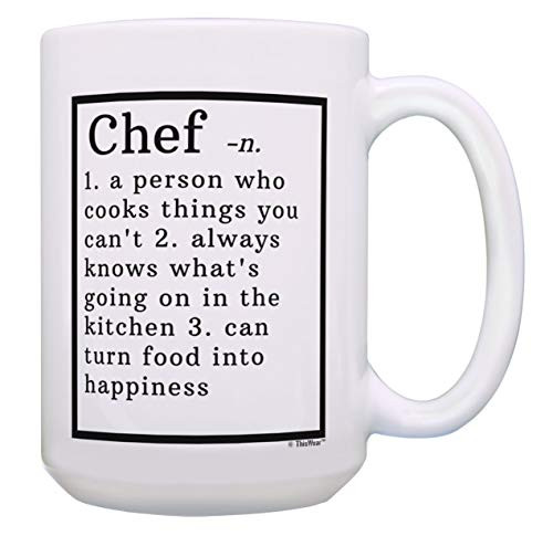Chef Gifts for Women Chef Dictionary Definition Cooking Gifts for Men 15-oz Coffee Mug Tea Cup White