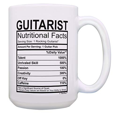 Guitar Mug Guitarist Nutritional Facts Guitar Themed Gifts for Men Coffee Mug Tea Cup 15 oz White Guitar Mug Guitarist Nutritional Facts Guitar Themed Gifts for Men Coffee Mug Tea Cup 15 oz White