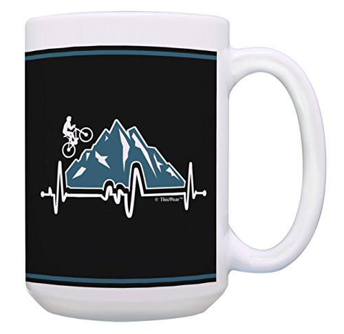 Mountain Bike Mug MTB Off Road Bike Gifts for Women and Men Coffee Mug Bicycle Gifts for Bike Lovers Bicyclists Gifts for Women and Men 15-oz Coffee Mug Tea Cup 15 oz Bike