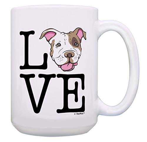 Pitbull Coffee Mug Pitbull Love Pitbull Mom Gifts Pitbull Dad Gifts 15-oz Coffee Mug Tea Cup White