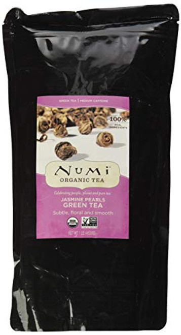 Numi Organic Tea Jasmine Pearls, 16 Ounce Pouch, Loose Leaf Green Tea (Packaging May Vary)