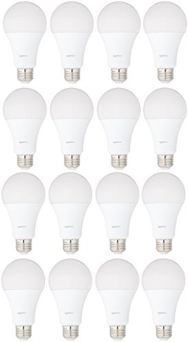 AmazonBasics 100 Watt Equivalent, Daylight, Non-Dimmable, A21 LED Light Bulb | 16-Pack