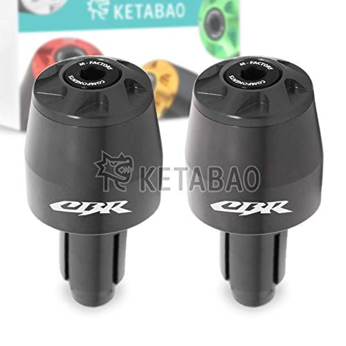 KETABAO TOKA CNC Bar Ends Plugs CBR Logo For Honda CBR 1000RR FIREBLADE SP 2004-2019 2014 2015 2016 2017 2018 (Black)