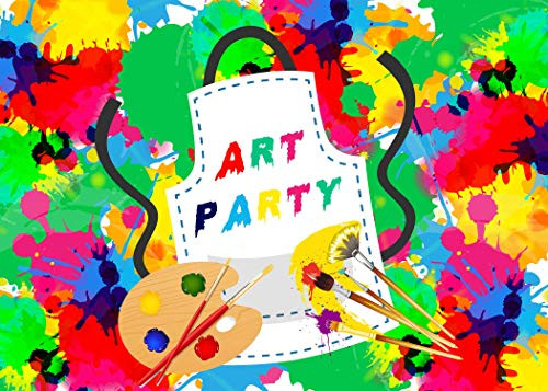 FHZON 7x5ft The Art Party Backdrop Colorful Painting Photography Background Theme Party Photography Wallpaper Photo Booth Prop BJYYFH62