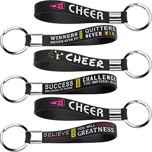 24 Pieces Cheerleading Keychain Motivational Quotes Keychain Inspirational Silicone Key Ring Cheer Cheerleader Keychain for Women Girls Cheer Team Cheerleading Theme Party Supplies 24 Pieces Cheerleading Keychain Motivational Quotes Keychain Inspirational Silicone Key Ring Cheer Cheerleader Keychain for Women Girls Cheer Team Cheerleading Theme Party Supplies