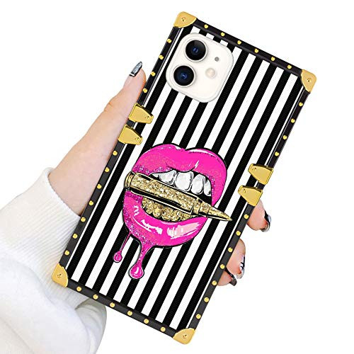 Square Case Compatible iPhone 11 2019 6.1 Inch Pink Lips in Bullet Luxury Elegant Soft TPU Shockproof Protective Metal Decoration Corner Back Cover Case iPhone 11 Case Square Case Compatible iPhone 11 2019 6.1 Inch Pink Lips in Bullet Luxury Elegant Soft TPU Shockproof Protective Metal Decoration Corner Back Cover Case iPhone 11 Case