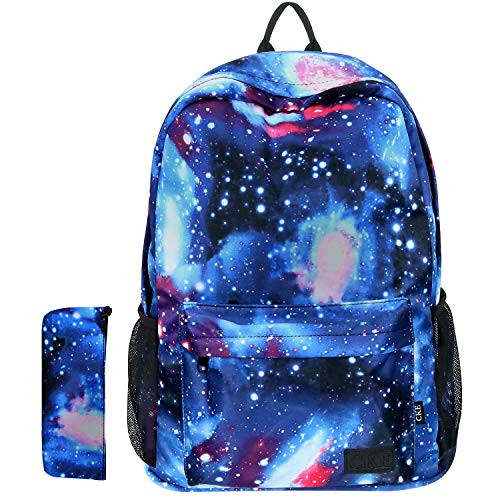 Galaxy Backpack School Backpack for Kids Boys Girls Student Stylish Unisex Canvas Laptop Backpack with Pencil Bag