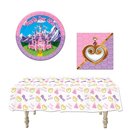 Princess Party Decorations 33 Piece Bundle Tablecover Plates Napkins
