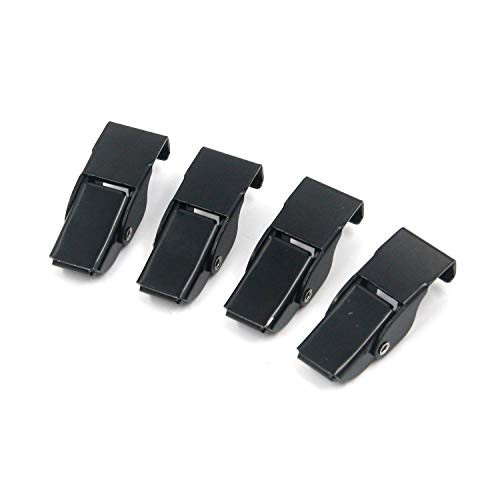 Antrader 4 Pack Toolbox Case Window Cabinet Door Box Lock Buckle Stainless Steel Spring Loaded Toggle Latch Catch Hasp Clamp (Black)