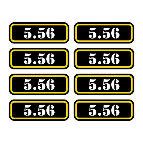 (8X) 5.56 Ammo Can Sticker Set Decal Self Adhesive Molon Labe Bullet 556 FA Graphix