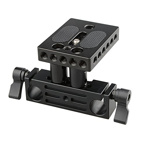 CAMVATE DSLR Baseplate Mount with Railblock Height Riser for 15mm Rail Rod Support System CAMVATE DSLR Baseplate Mount with Railblock Height Riser for 15mm Rail Rod Support System