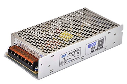 XINCOL AC to DC Converter AC110V/220V to DC12V 15A 180W Switched Mode Switching Power Supply (SMPS) Transformer Driver Adapter for LED Strip Light