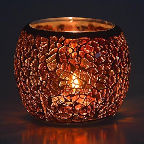 Scented Candle Holder Mosaic Glass Tea Light Holder,Handmade Romantic Glass Tealight Candle Holder for Aromatherapy,Party Décor(NO Candles),Also Used as Vase,Pen Holder,Potted Plants Bowl (Amber) Scented Candle Holder Mosaic Glass Tea Light Holder,Handmade Romantic Glass Tealight Candle Holder for Aromatherapy,Party Décor(NO Candles),Also Used as Vase,Pen Holder,Potted Plants Bowl (Amber)