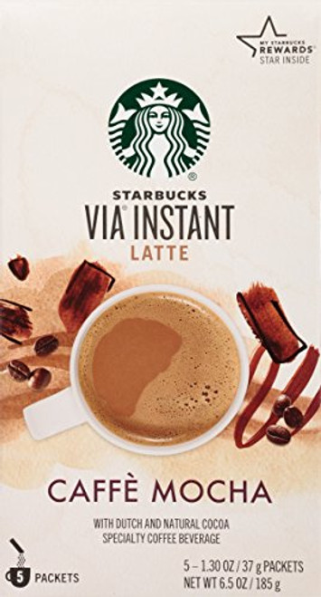 Starbucks VIA Instant Coffee, Mocha Latte, 5 Count (Pack - 6)