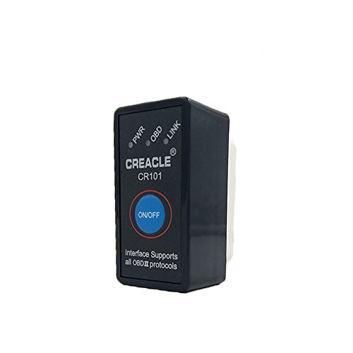 CREACLE CR101 Mini Bluetooth OBD2 OBDII EOBD Diagnostic Scanner Adapter V1.5 Automotive Check Engine Light Scan Tool Code Reader for Android Compatible ELM327