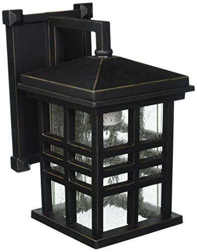 Trans Globe Lighting 4635 WB Outdoor Huntington 10" Wall Lantern, Weathered Bronze