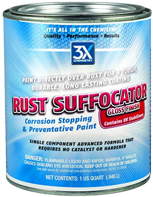 3X:Chemistry 46816 Rust Suffocator, Single Component Rust Preventative Gloss Paint - 1 Quart