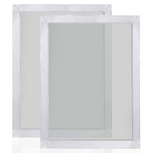 Caydo 2 Piece 10 x 14 Inch Aluminum Silk Screen Printing Frames with 110 White Mesh for Screen Printing