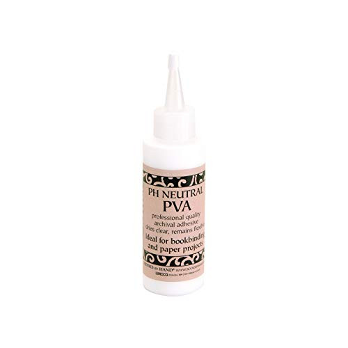 :Books by Hand Archival pH Neutral PVA Adhesive, 4 Ounce, Professional Adhesive. Bookbinding/Paper Projects. Dries Clear, Remains Flexible. Protects from Harmful Particles