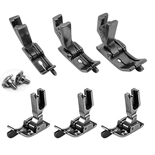 HONEYSEW 3Sizes(6pcs) Industrial Sewing Machine Hinged Presser Foot #SP-18 with Right & Left Guide with Screw for for JUKI DDL-127,DDL-227,DDL-500,DDL-552 CONSEW 210,218,219