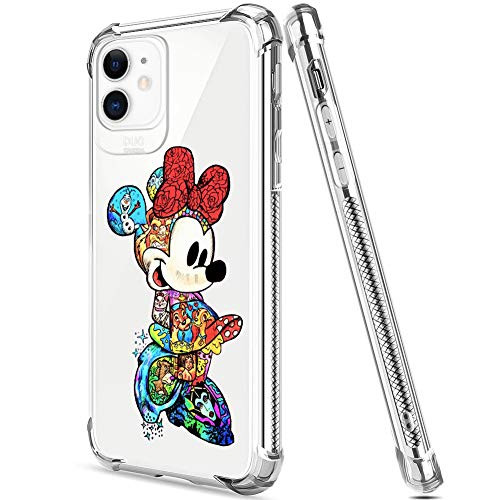 DISNEY COLLECTION iPhone 11 Case 2019 6.1 Inch Colorful Minnie Soft Flexible TPU Ultra-Thin Shockproof Transparent Bumper Protective Cover Case