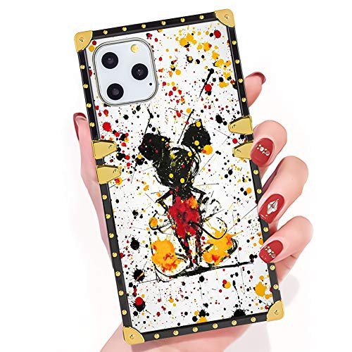 DISNEY COLLECTION iPhone 11 Pro Max Case Colored Painted Mickey Square Phone Case Cover Soft TPU 360 Degree Luxury Shockproof Protective Case Compatible for iPhone 11 Pro Max 6.5 Inch