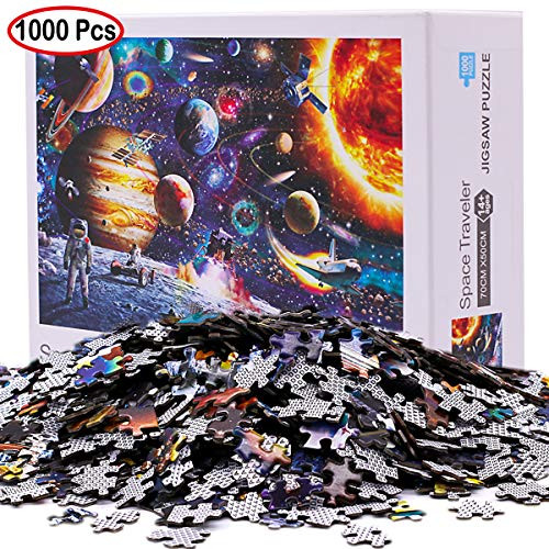 Space Puzzles for Adults 1000 Piece Jigsaw Puzzle Kids Space Traveler Jigsaw Puzzle 1000 Piece Puzzles Educational Intellectual Decompressing Fun Family Game Large Puzzle Game Artwork for Adult Teens