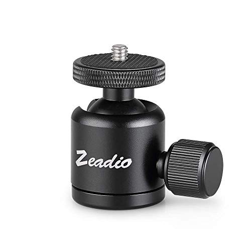 Zeadio Tripod Mini Ball Head, with 1/4" 3/8" Screw Ball Head Tripod Mount for Cameras, DSLR, Monopod, Slider, Tripod etc