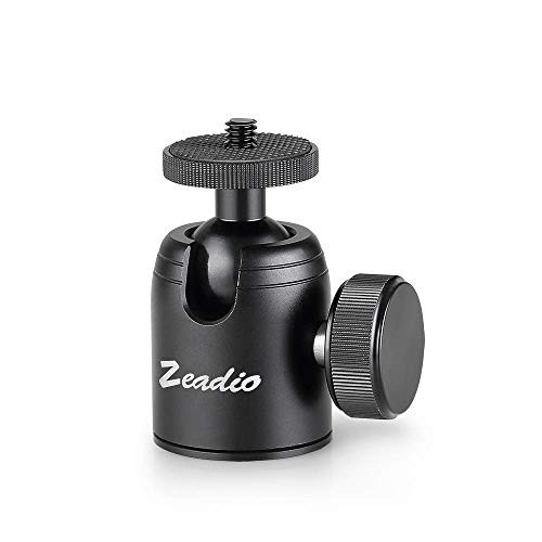 Zeadio Tripod Mini Ball Head, with 1/4'' 3/8" Screw Ball Head Tripod Mount for Cameras, DSLR, Monopod, Slider, Tripod, Camcorder etc