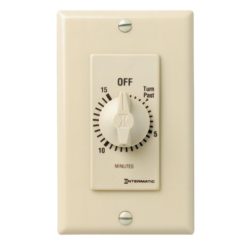 Intermatic FD415M 15-Minute Spring-Loaded Wall Timer for Lights and Fans, Ivory