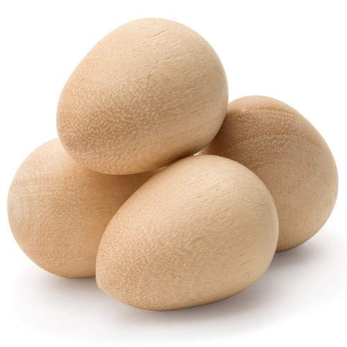 1-1/8 x 7/8 Inch Wooden Eggs, Bag of 50 Unfinished Wooden Easter Craft Eggs, Display, Smooth Unpainted, Ready to Paint and Decorate. by Woodpeckers