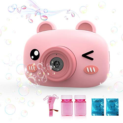 Pickwoo Bubble Machine for Kids Toddlers Outdoor- Automatic Camera Bubble Blower Machine Light Up - Bubble Maker Machine Electric with Music Toys Portable for Battery Operated Party Wedding Indoors
