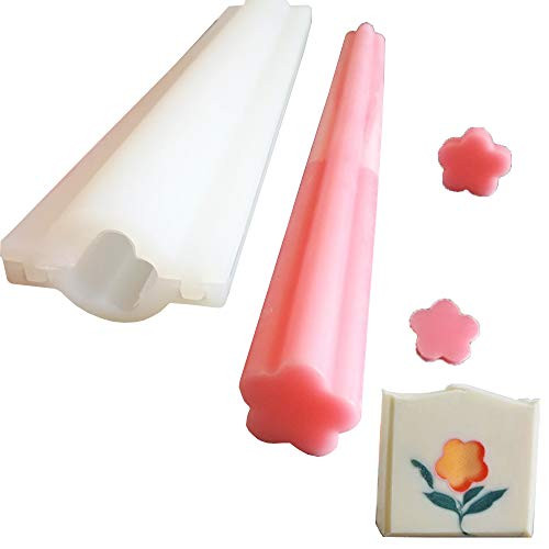 EchoDone Flower Tube Column Silicone Soap Candle Mold Embed Soap Making Supplies Silicone Mold for Soap