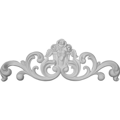 Ekena Millwork ONL35X12X02FB 35 1/8-Inch W X 12 1/2-Inch H X 2 1/8-Inch P Flower Basket Center Onlay