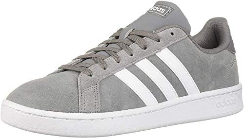 adidas Men's Grand Court Sneaker, Grey/White/Grey, 14