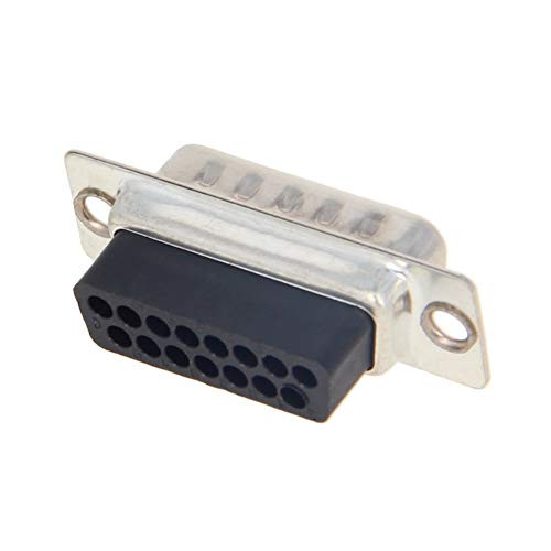 Fielect D-Sub Solder Type Connector D-SUB Adapter Connector Port Terminal Male Black 15 Pin 2 Rows 1Pcs