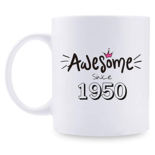 70th Birthday Gifts for Women - 1950 Birthday Gifts for Women, 70 Years Old Birthday Gifts Coffee Mug for Mom, Wife, Friend, Sister, Her, Colleague, Coworker - 11oz