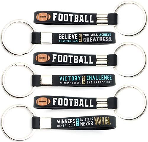 (12-Pack) Football Keychains with Motivational Quotes - Wholesale Pack of Key Chains in Bulk for Giveaway Gifts for Team, Football Theme Party Favors and Supplies for Boys Girls Men Women (12-Pack) Football Keychains with Motivational Quotes - Wholesale Pack of Key Chains in Bulk for Giveaway Gifts for Team, Football Theme Party Favors and Supplies for Boys Girls Men Women
