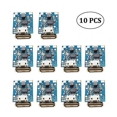 10Pcs Boost Step Up 5V 1A Power Supply Module Lithium Battery Charge Protection Board 134N3P DIY Charger USB and Micro USB Port with LED Display