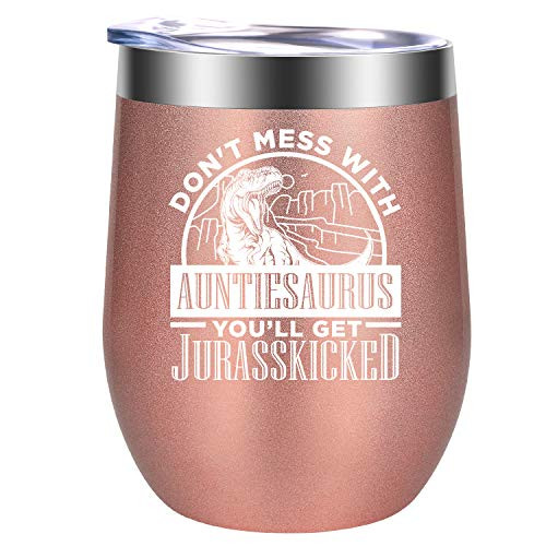 Aunt Gifts from Niece, Nephew - Auntiesaurus Mug - BAE Best Aunt Ever Gifts, Funny Aunt Gifts - Aunt Announcement, Birthday Gifts for Aunt, Sister - Great Aunt, Favorite Aunt Gifts - GSPY Wine Tumbler Aunt Gifts from Niece, Nephew - Auntiesaurus Mug - BAE Best Aunt Ever Gifts, Funny Aunt Gifts - Aunt Announcement, Birthday Gifts for Aunt, Sister - Great Aunt, Favorite Aunt Gifts - GSPY Wine Tumbler