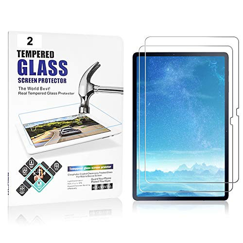 J&D Compatible for Samsung Galaxy Tab S7 +/S7 Plus Glass Screen Protector, 2-Pack [Tempered Glass] [Not Full Coverage] HD Clear Ballistic Glass Screen Protector for Galaxy Tab S7 + - [Not for Tab S7]
