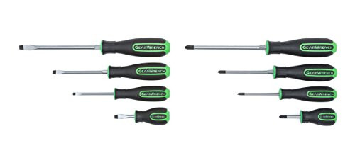 GearWrench 82683 8 Pc. Phillips/Slotted Green Dual Material Screwdriver Set, Black GearWrench 82683 8 Pc. Phillips/Slotted Green Dual Material Screwdriver Set, Black