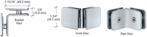 C.R. LAURENCE GCB91BSC CRL Brushed Satin Chrome 90 Degree Traditional Style Oversized Glass Clamp