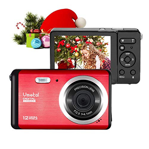 Digital Camera, 2.8 Inch HD Digital Camera Rechargeable Point and Shoot Camera, Students Cameras Kids Digital Camera Compact Cameras for Photography (Red)