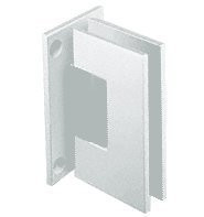 CRL Geneva 037 Series White with Chrome Accent Wall Mount Full Back Plate Standard Hinge