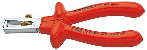 Knipex 11 17 160 Insulation Strippers 6,3" with dipped insulation