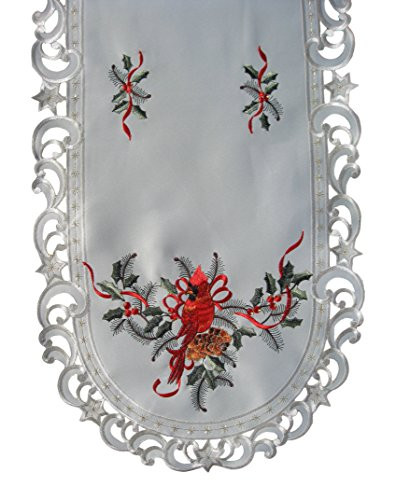 SAINTY H9148/E-(14x28) Cardinal Oval Table Runner, 14" x 28", Red