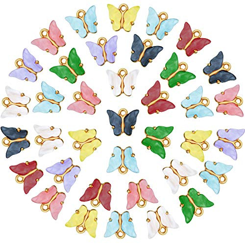 88 Pieces Acrylic Butterfly Charms Colorful Butterfly DIY Pendants Jewelry Making Charms for Bracelet Necklace Earrings Crafts Supplies, 8 Colors 88 Pieces Acrylic Butterfly Charms Colorful Butterfly DIY Pendants Jewelry Making Charms for Bracelet Necklace Earrings Crafts Supplies, 8 Colors